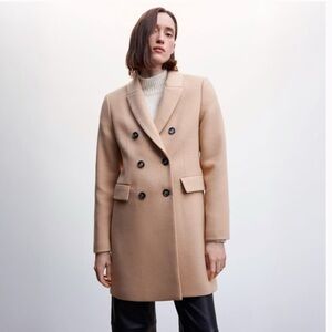 Mango Wool Blend Double-breasted Coat